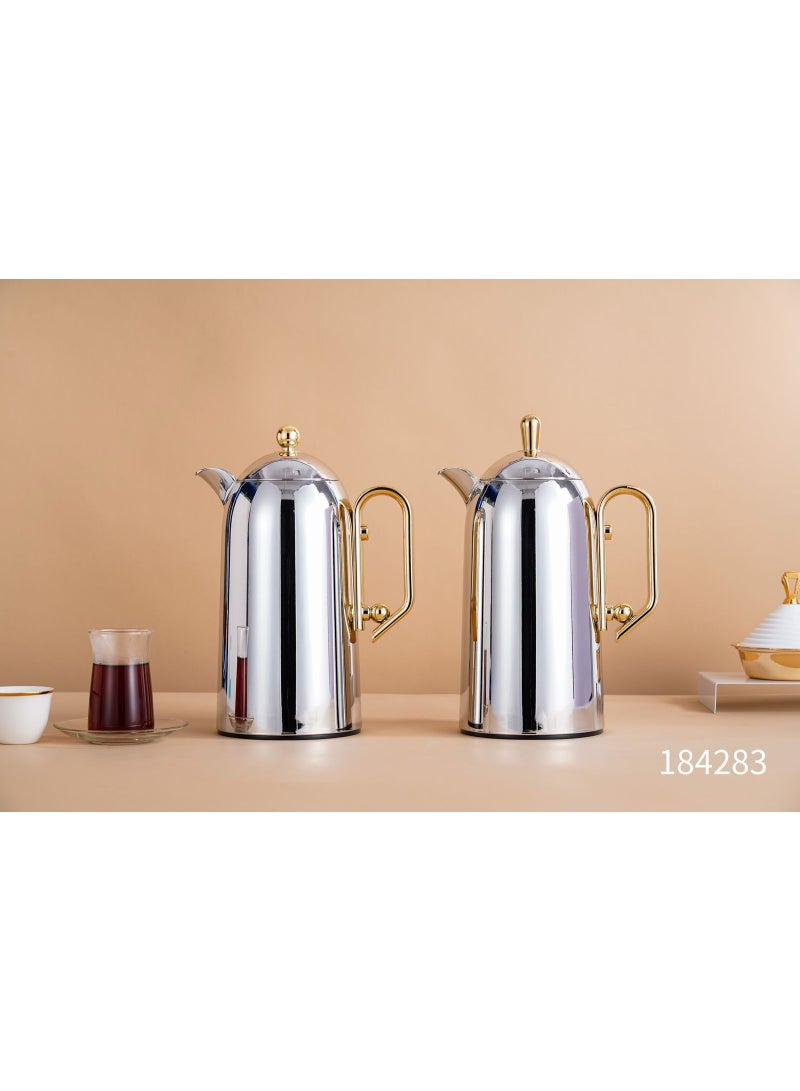 Rema Attractive Coffee and Tea Fridge Thermos Set with Elegant Design Silver 1L - Image 1